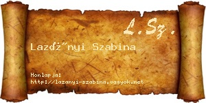 Lazányi Szabina névjegykártya