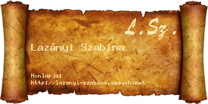 Lazányi Szabina névjegykártya